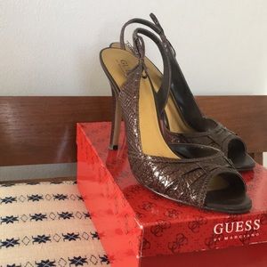 Guess snakeskin print heels